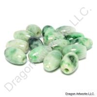 Mixed Green Carved Chinese Jade Beads